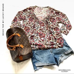 Lucky Brand Boho Retro Printed top